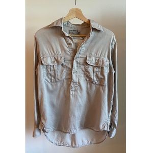 Current/Elliott Oversized Placket WWII Army Shirt